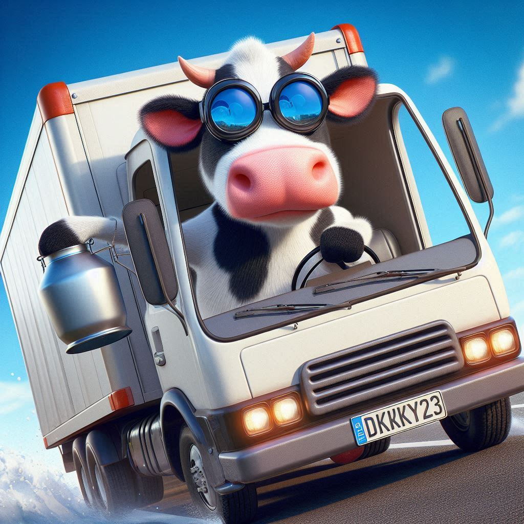 Happy Farmer Delivering Milk